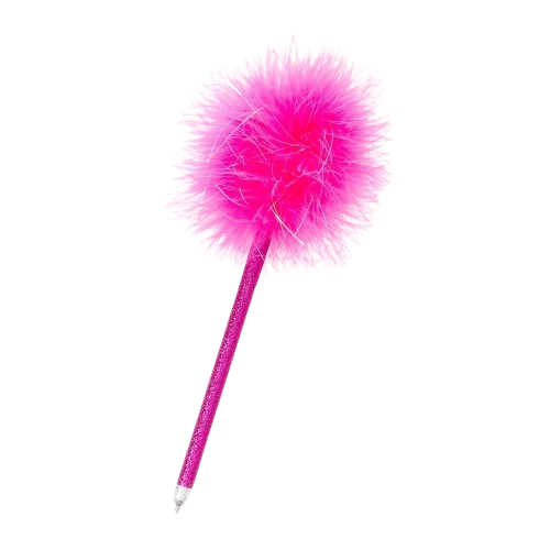 pink fluffy pen